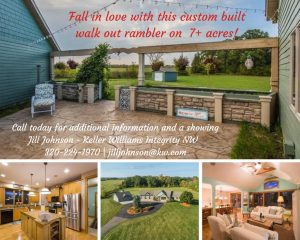 Fall in love with this custom built walk out rambler on 7+ acres!